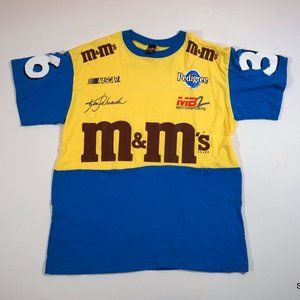 VINTAGE 2002 KEN SCHRADER NASCAR M&Ms RACING TEE L